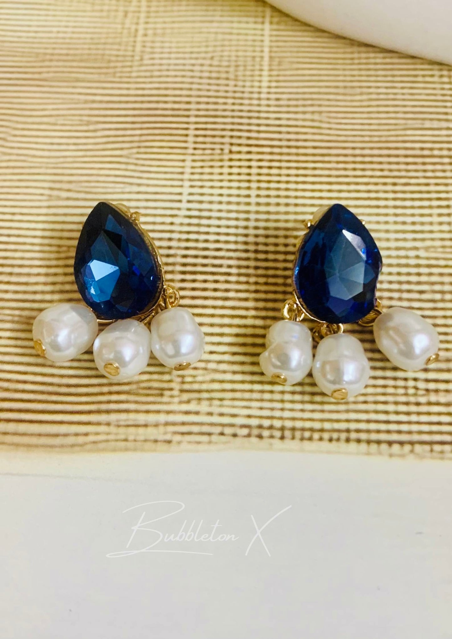 Classic blue and Pearl stud