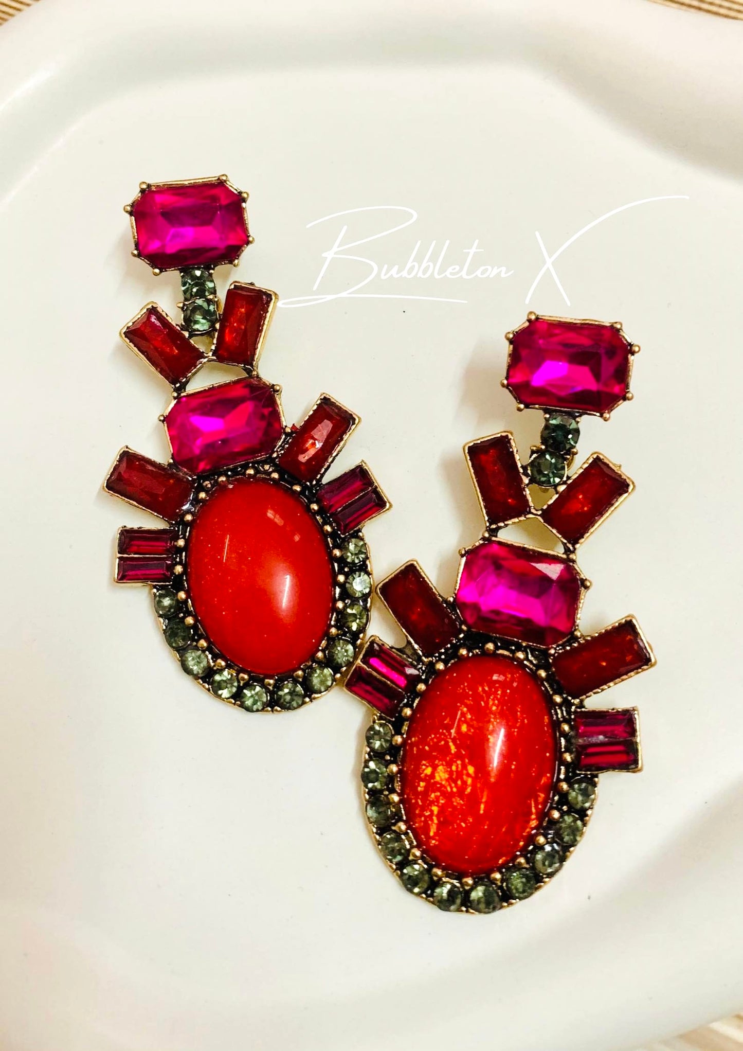 Red gem oval