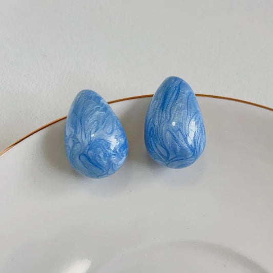 Rain drop blue earrings