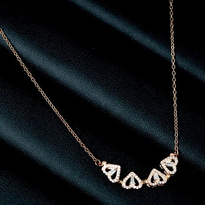 Gold 4 heart necklace